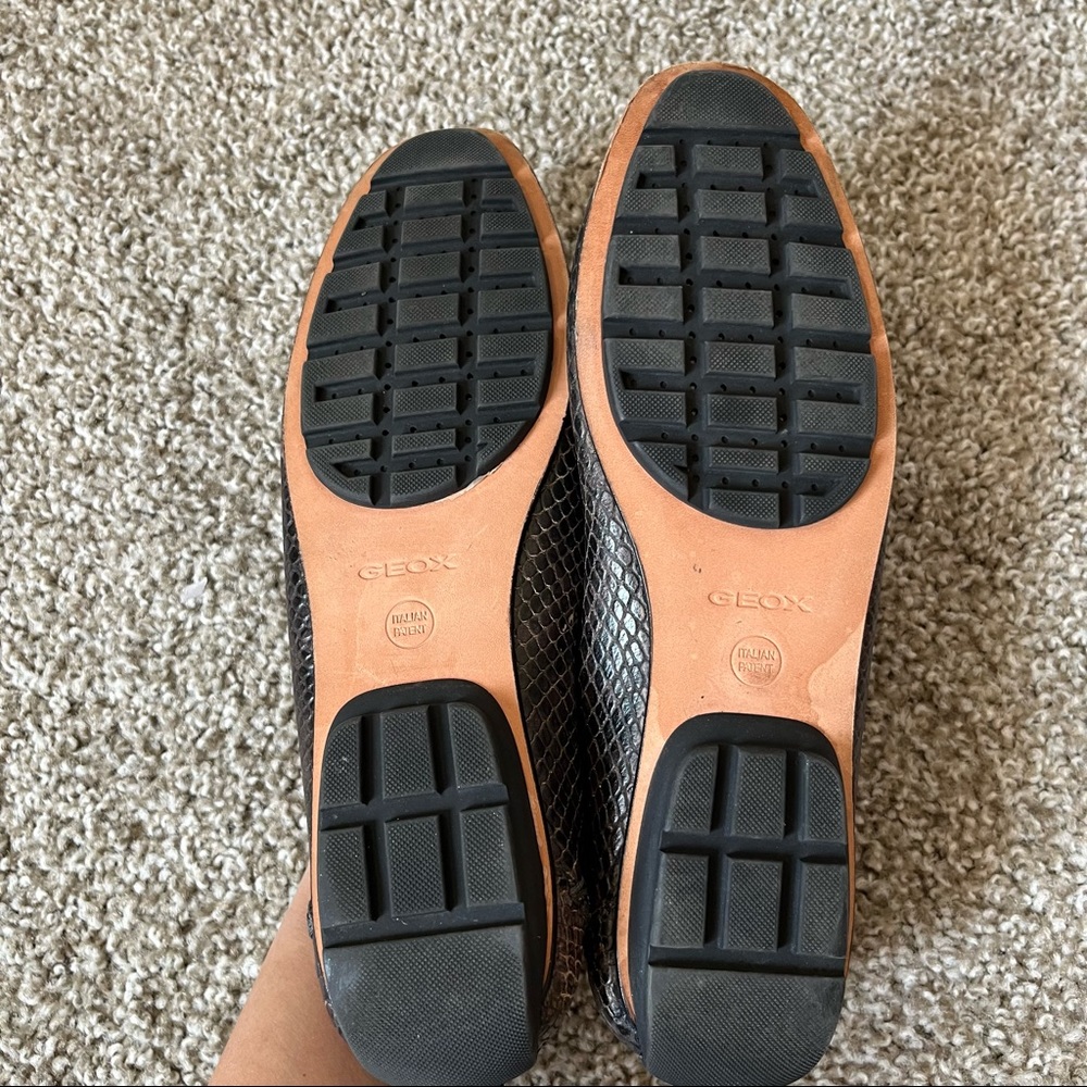 Geox Snake Croc Flats Brown 38.5 - Picture 6 of 11